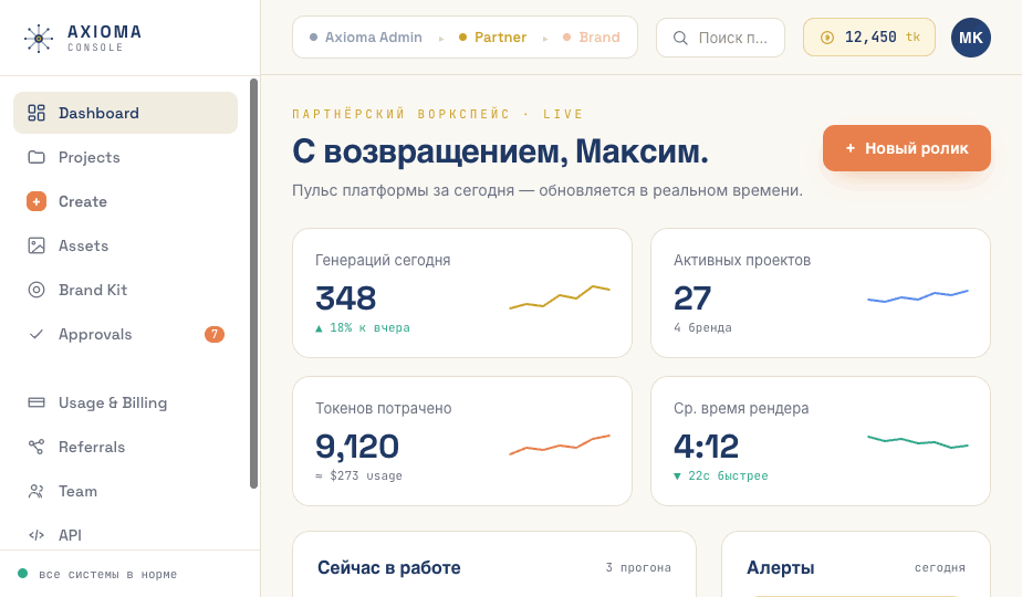 AXIOMA Dashboard